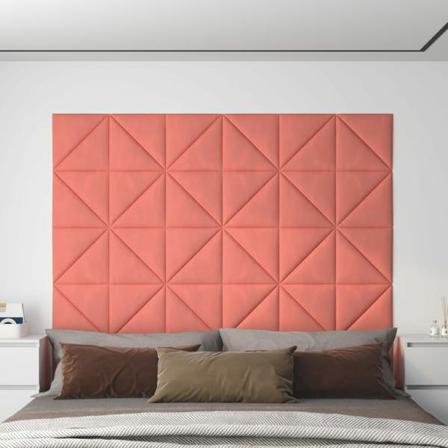Vidaxl Väggpaneler 12 St Rosa 30x30 Cm Sammet 1,08 M² Rosa