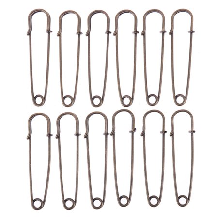 12st Large Heavy Duty Rostfritt Stål Big Jumbo Safety Pin Bla