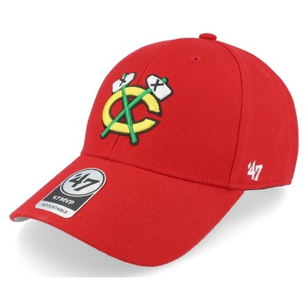 47 Brand - NHL Rød adjustable Caps - Chicago Blackhawks Mvp Red Adjustable @ Hatstore