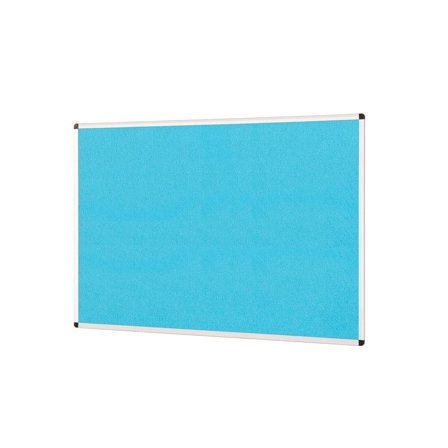 Colourful aluminium framed noticeboard, 1800x1200 mm, cyan