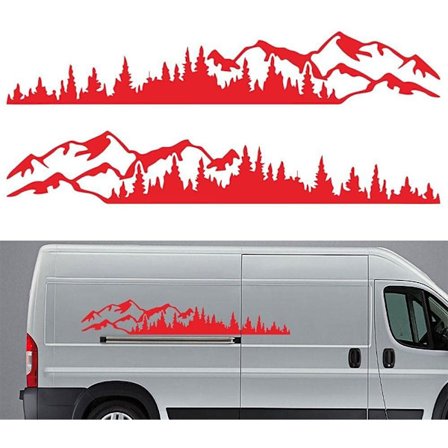 2 kpl auton tarroja punainen metsä vinyyli auton tarrat kuorma-auton ikkunan töyssy