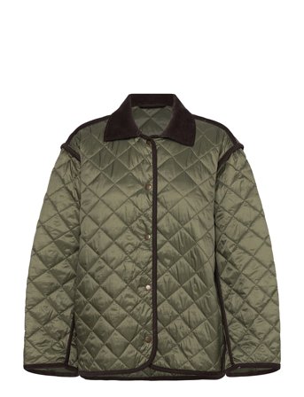 Weekday Oversized Quilted Liner Jacket - Green - XS