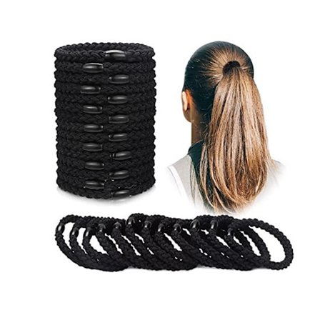 20 håndlavede knudehovedstrenge, flettede fletninger, høj elasticitet, hårstrik, sort tykt læderbånd