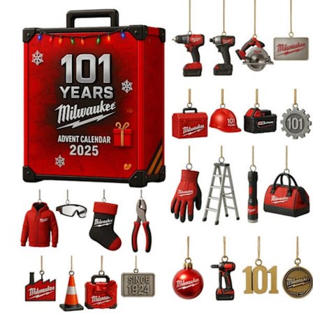 Milwaukee 101. adventskalender, julegave i form av et 2D-hengende akrylornament, den perfekte julegaven til Milwaukee-fans