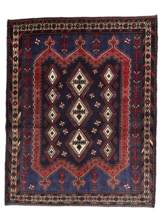 Anudada A Mano Afshar Alfombra 169X207 De Lana Negro/Rojo Oscuro