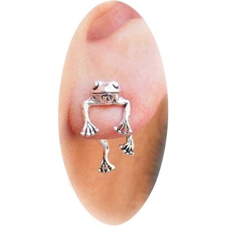 Sølv Frø Øreringe Vintage Søde Dyresmykker