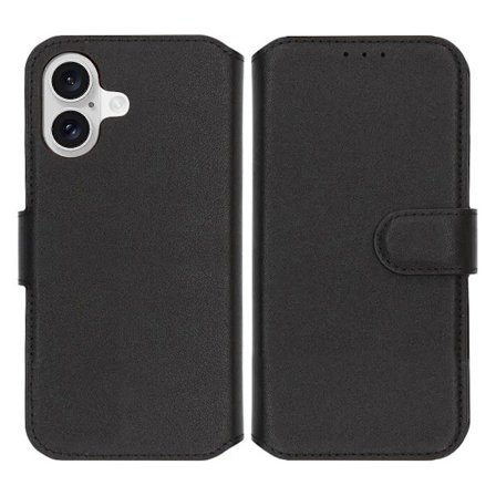 Rvelon Plånboksfodral Äkta Läder för iPhone 17 - Svart