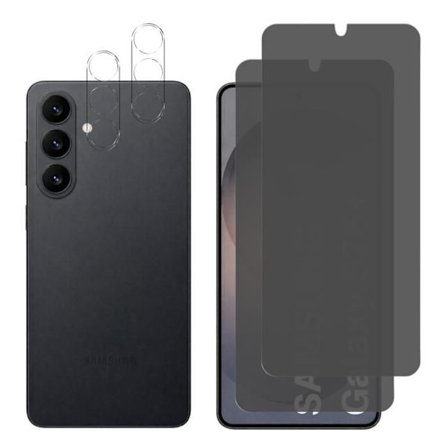 Sort Tempereret Glas Anti-Spion til Samsung Galaxy S26 PLUS og Kamera Beskyttelse [Pakke 2] Beskyttelsesfilm Phonillico