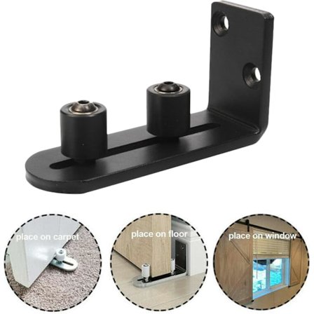 1 Stycke Svart Swing Stop, Push Golvkena, Spolskjutdörr