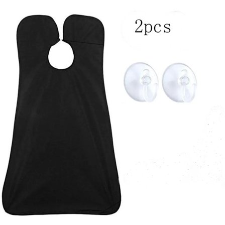 Skjeggforkle for skjeggstyling - oppsamlingsduk for hår - skjegglapp for herre gave skjegglapp for barbering, svart