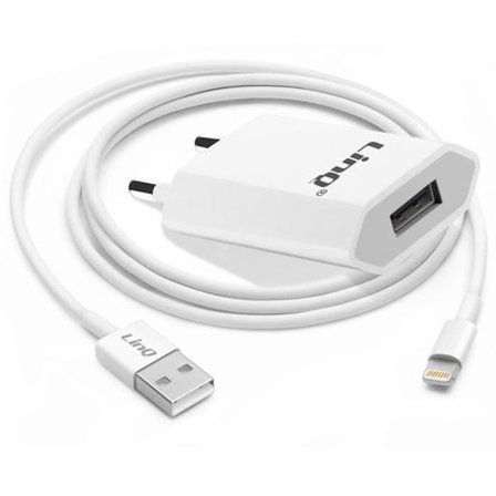 USB-väggladdare - LINQ - Lightning-kabel - 5W - 1,2m - Kompatibel med iPhone