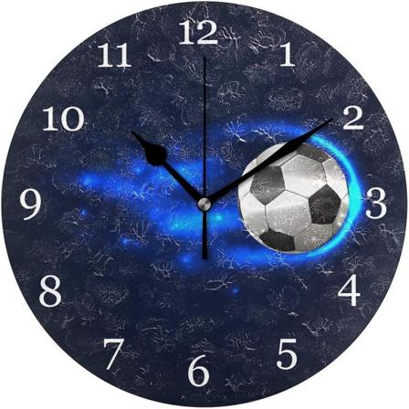 12 tum Fotboll Akryl Mute Väggklocka Sovrum Vardagsrum Väckarklocka Födelsedag Julklapp