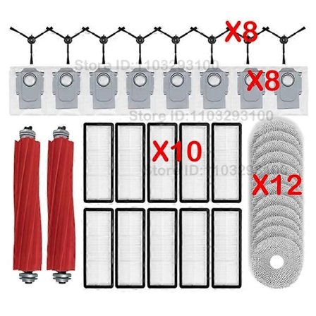Passar Roborock Qrevo Pro/ P10 Pro / Qrevo MaxV/ Qrevo S Robotdammsugare Tillbehör Mopp Hepa Filter Huvudsidoborste Delar-Xin