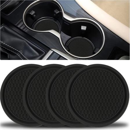4 stk Bilcoaster, PVC Bilkoppholder Innsatser - Sklisikre GM Interiørtilbehør Coastersblack black