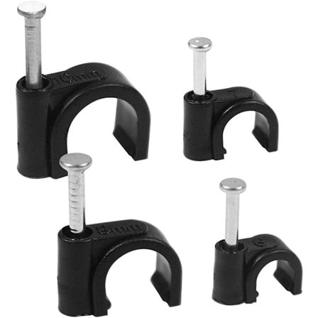 400 stk. kabelclips kabelklemmer 6mm 7mm 8mm 10mm vægkabel H