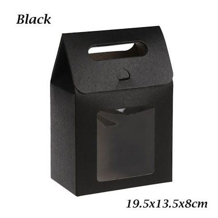 6stk Papirgavepakke Godteri-innpakningspose Klart PVC-vindu