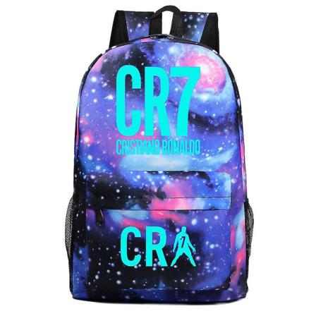 Blue Luminous Surrounding Football Ronaldo Tenåringer Skolesekk - Unisex Casual ryggsekk for menn og kvinner 9