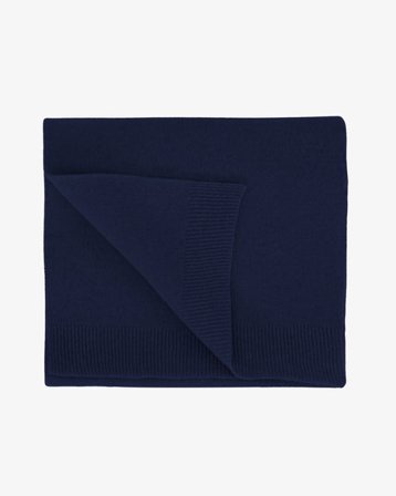Merino Wool Scarf - Marine Blue - Male - One Size