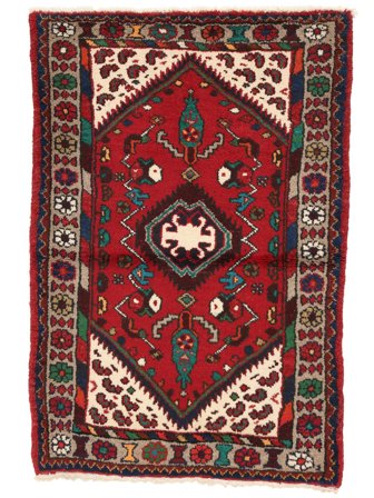 Käsinsolmittu Hamadan Matot 83X123 Persialainen Villamatto Musta/Tummanpunainen Pieni Matto