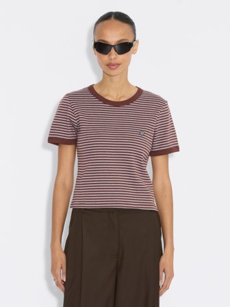 Holzweiler - Kitty Stripe Tee - Burgundy Stripe - Womens - XXS