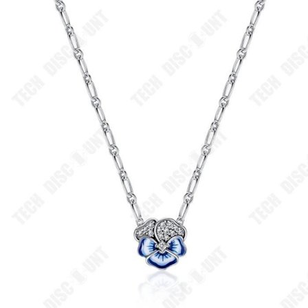Collier - TD - S925 - Sterling-hopea - Hyypoallergeeninen - Sininen
