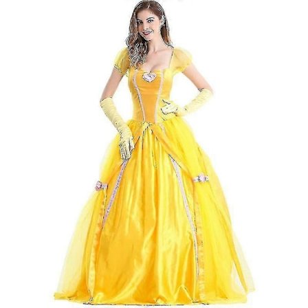 Skjønnheten og Udyret Kostyme Kvinners Belle Skjørt Voksen Belle Skjørt Halloween Cosplay Belle Skjørt Hansker Sett - Perfekt