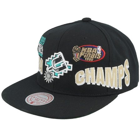 Mitchell & Ness - San Antonio Spurs World Champs Black Snapback Snapback Black Cap - NBA @ Hatstore
