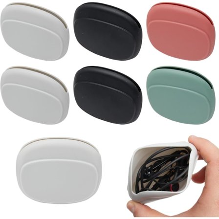 6 Stycken Mini Silikon Förvaringsfodral för Hörlurar med Sladd Mini Påse