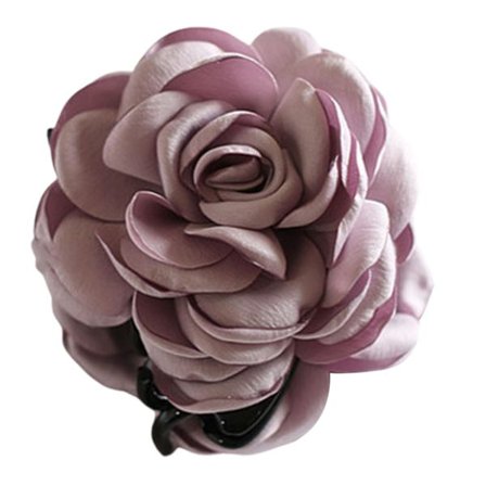 Hårklämma med starka klor och korsande tänder, levande rosblomma, elegant tillbehör för kvinnor