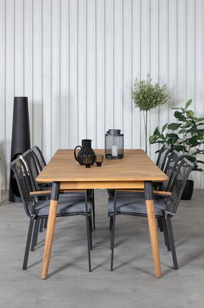Venture Home - Spisegruppe Julian med 6 spisestoler Dallas - Brun - Spisegrupper - Fra Homeroom