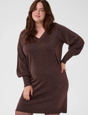 Kaffe Curve Kcregitta Knit Dress - Brown - S