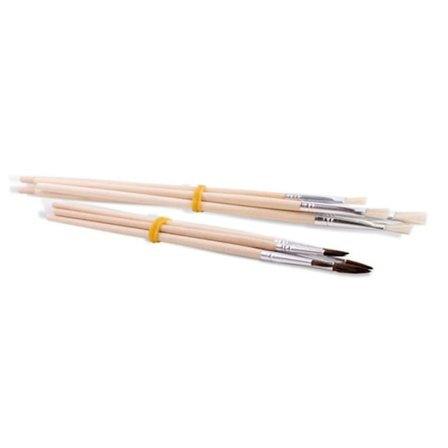 Pinceaux - Morocolors - Case Prime 10 - 5 runde pensler - 5 flade pensler - Træhåndtag