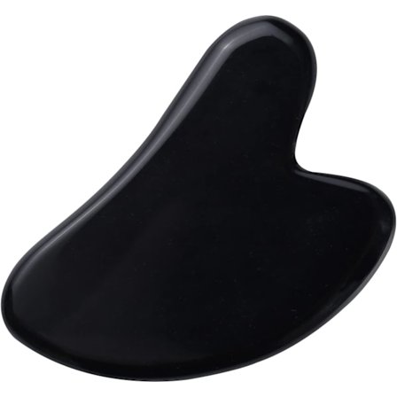 Gua Sha manuell massasjeverktøy skrape, naturstein svart obsidian