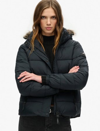 Superdry Sport Vintage Hooded Mid Layer Short - Black - XL