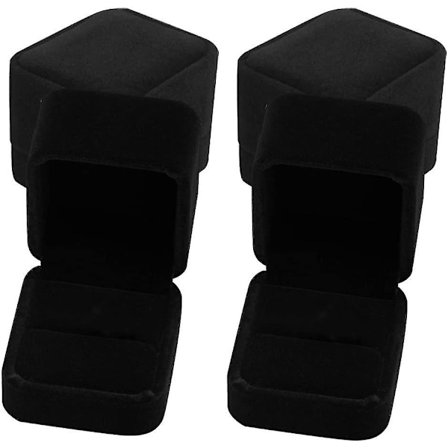 Ring Gaveæsker, 4 stk. Enkelt Fløjls Ringæske med Låg Øreringeæske Smykker