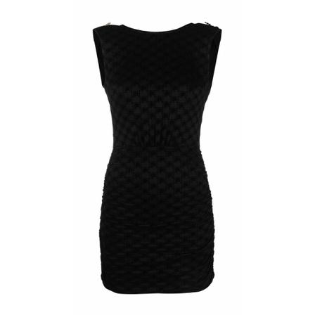 Elisabetta Franchi Mini knitted Kjole with gold Sort, Dame, Størrelse: 2XS