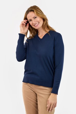 SIGNATURE - Langærmet Strik - Navy