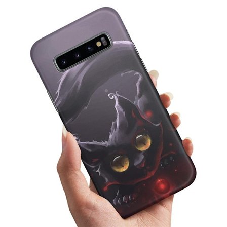 Samsung Galaxy S10 - Skal/Mobilskal Svart Katt