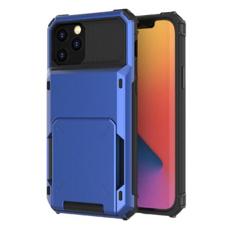 Flip Design Skal Med Korthållare För Iphone 13 Pro - Blå Blue