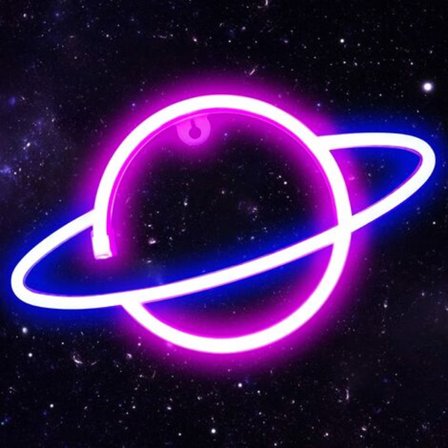 Planet Neonljusskyltar för sovrumsväggsdekoration, USB eller batteri blå rosa LED-neonljusskyltar för barn tonåringar