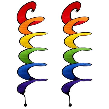 2 stk Vindroterende Ornament Hage Roterende Spiral Henger Hage Vindfang For Utendørs Håndverk Fargerik Colorful 145x22cm