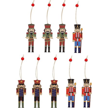 9 stk. Julepynt Nøtteknekker Mini Soldat Figurer Jul