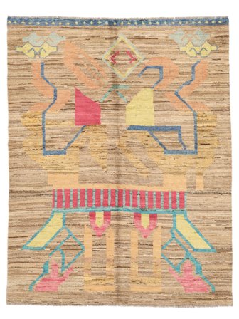 Hand Knotted Berber Colourful Rug 159X205 Orange/Brown