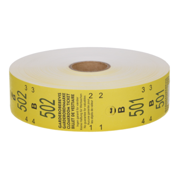 Garderobsbiljett 501-1000 Gul