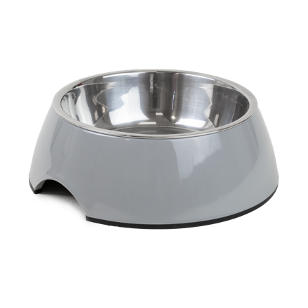 Selected by ZOO - Matskål Solid Grey M 350 ml, 17,5x6,5 cm, 17,5 x 6,5 cm - Hund - Matplass & vannautomater for hund - Matskåler og vannskåler - 