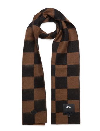 Check Scarf Accessories Scarves Winter Scarves Brun J. Lindeberg*Betinget Tilbud
