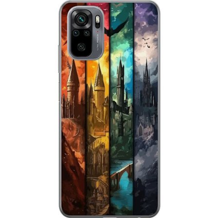 Kompatibel Mobilcover til Xiaomi Xiaomi Redmi Note 10S Fire magiske slotte i forskellige elementfarver, episk fantasykunst med ild vand luft og mørke
