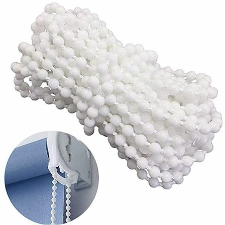 (10 meter) med 10 rullgardinsanslutningar, pärlkedjesnöre, vertikal persiennsnöre, reservdelar, reparationsaccessoarer (vit)