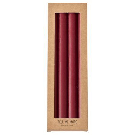 Tell me more Stearinlys 4-pakning, mørkerød' - 'Mørk rød