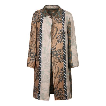 Pierre-Louis Mascia Floral-print silk Jakke Brun, Dame